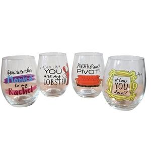 Friends Themed Wine Glass Set - 4 Glasses